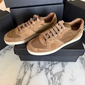 Prada Milano 2EE442 Men Brown Suede & Fabric Low Top Sneakers Trainers Sz UK 11